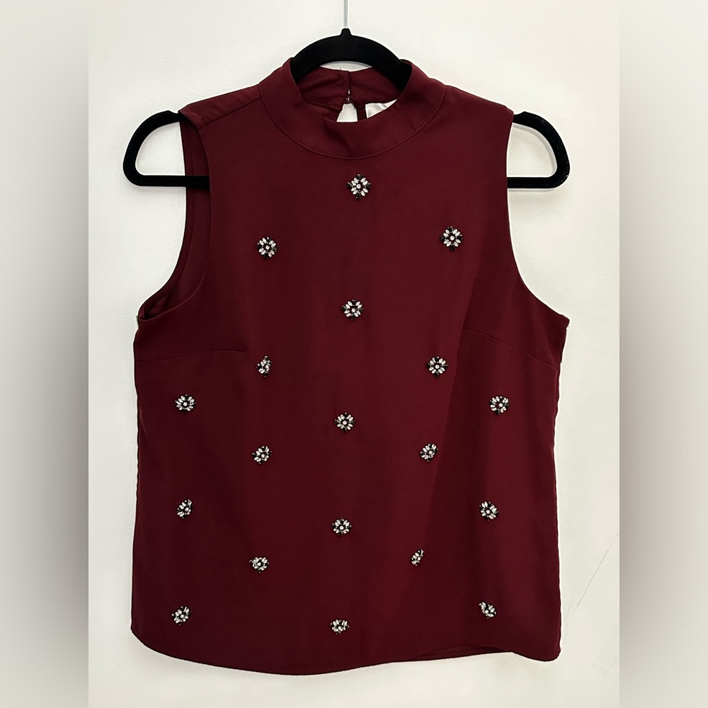 CONTEMPORAINE Sleeveless Burgundy Top SIZE SMALL